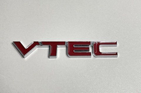 Емблема напис VTEC на Honda 130x18 mm (хром/червоний) ho012 фото товару