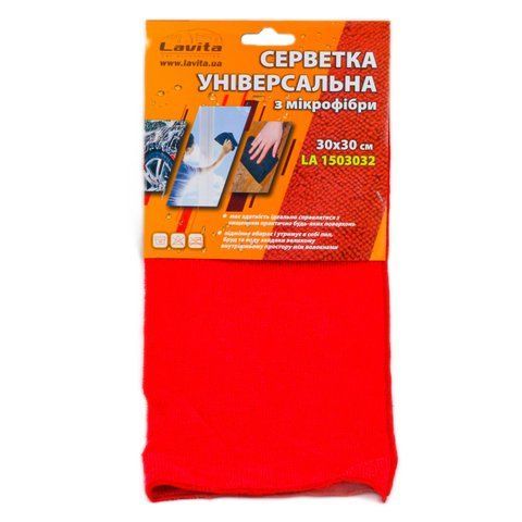 Серветка LAVITA мікрофібра 30 &times; 30 см червона (LA 1503032) LA 1503032 фото товару