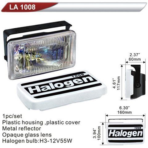 Фара додаткова DLAA 1008-RY/H3-12V-55W/160*100мм/кришка (LA 1008-RY) LA 1008-RY фото товару