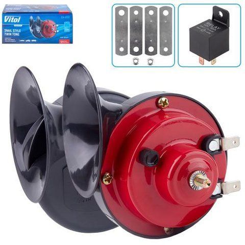 Сигнал электромагнитный "улитка" CA-2012/VITOL/12V/D=88mm/краснo-черный CA-2012 фото товара