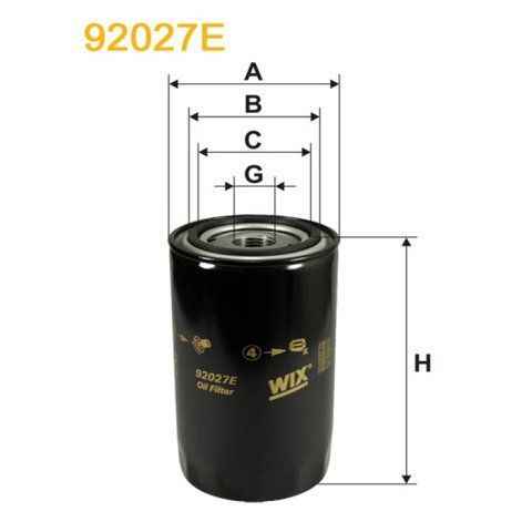 Фільтр оливи Autosan H; Tam 110; Volvo F 10, F 12, F 4, F 6, FL 4, N 10, N 12; Volvo B Wix Filters (92027E) 92027E фото товару