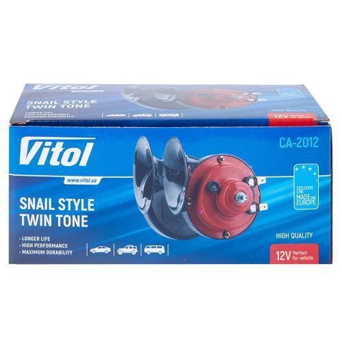 Сигнал электромагнитный "улитка" CA-2012/VITOL/12V/D=88mm/краснo-черный CA-2012 фото товара