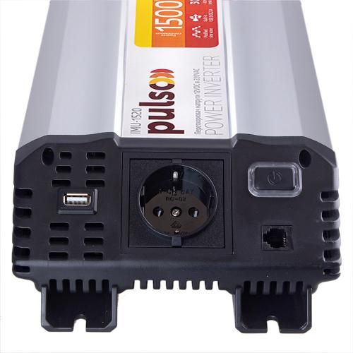 Преобраз. напряжения PULSO/IMU-1520/12V-220V/1500W/USB-5VDC2.0A/мод.волна/клеммы (IMU-1520) IMU-1520 фото