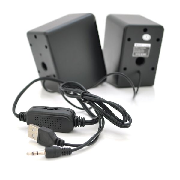 Колонки 2.0 Kisonli L-1010 для ПК і ноутбука, USB + 3.5mm, 2x3W, 20Hz- 20KHz, з підсвічуванням, Black, BOX, Q50 L-1010 фото