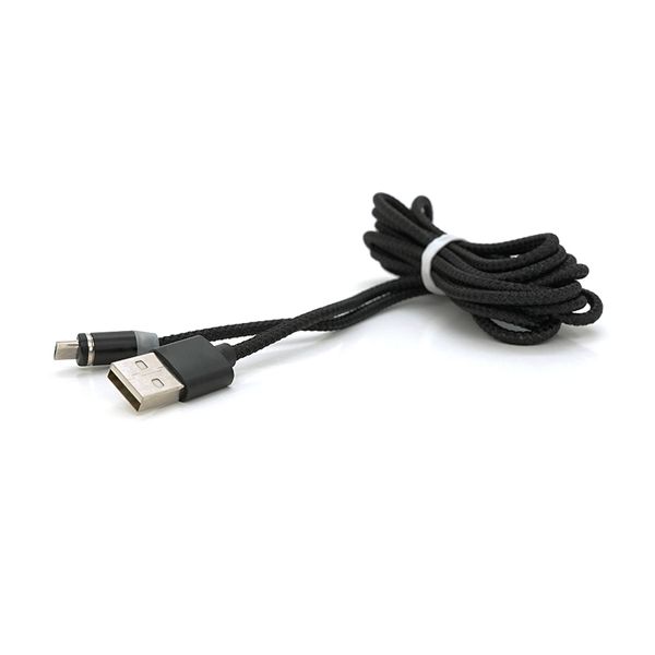 Магнітний кабель PiPo USB 2.0 / Micro, 2m, 2А, тканинна оплетка, броньований, знімач, Black, BOX 18165 фото