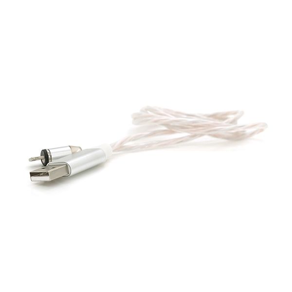 Магнітний кабель світиться USB 2.0 / Lighting, 1m, 2А, Silver, OEM 12519 фото