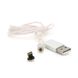 Магнітний кабель світиться USB 2.0 / Lighting, 1m, 2А, Silver, OEM 12519 фото 1