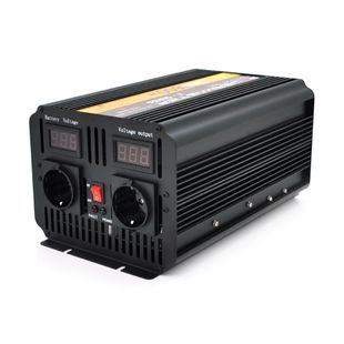 Інвертор напруги POWERMASTER, 24V/220V, 1800W з модифікованою синусоїдою, 2 Shuko, клеми PWR1800 фото