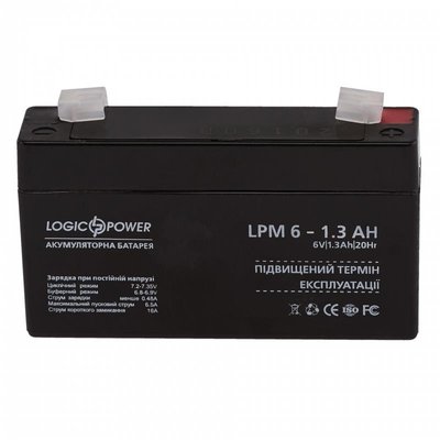 Акумуляторна батарея LogicPower LPM 6V 1.3AH (LPM 6 - 1.3 AH) AGM LP4157 фото