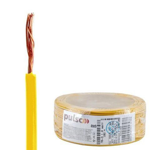 Гнучкий провід PULSO ПВ-3 1 мм2, жовтий, бухта 100 м P12033 фото товару