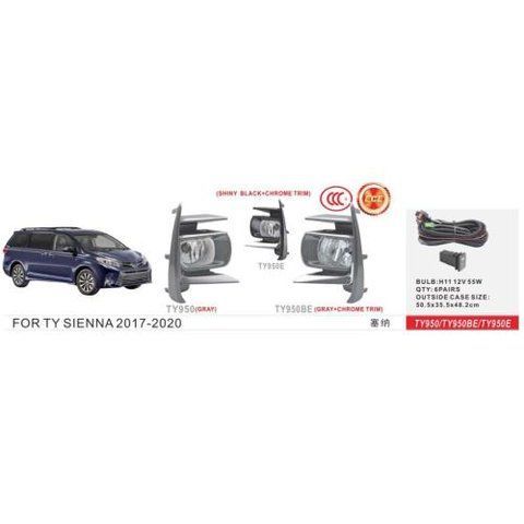 Фари дод. модель Toyota Sienna 2017-20/TY-950E/H11-12V55W/eл.проводка (TY-950E-Black) TY-950E-Black фото товару