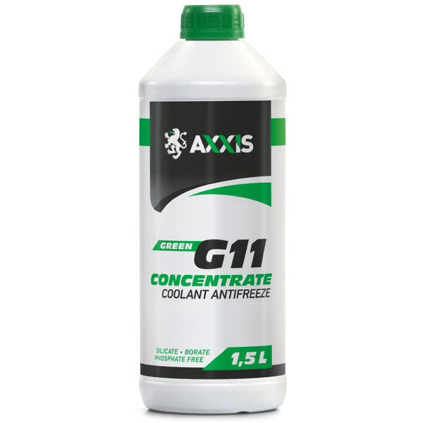Антифриз Axxis G11 -80 C концентрат канистра 1,5л Green (48021106367) AX-2090 фото