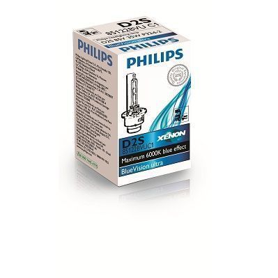 Автолампа Philips D2S 85V 35W 6000K P32D-2 / BLUEVISION ULTRA - ЯСКРАВИЙ БЛАКИТНИЙ КОЛІР 85122BVUC1 фото товару