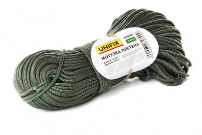 Мотузка плетена 5мм, 100м зелена UNIFIX 699581 фото