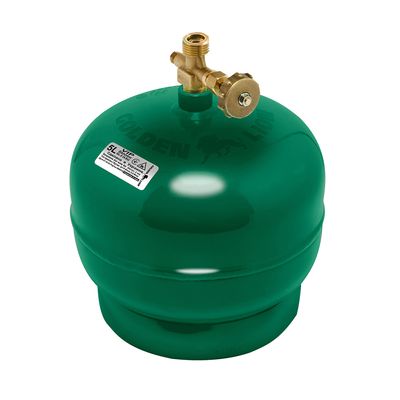 Газовий балон Golden Lion 2 кг (4,8 л), тиск 18BAR + пальник 20354, Green, Q4 GL-GBG-2k-48L фото