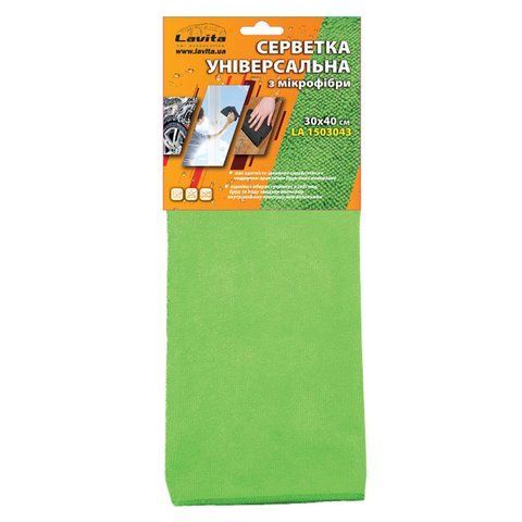 Серветка LAVITA мікрофібра 30 &times; 40 см зелена (LA 1503043) LA 1503043 фото товару