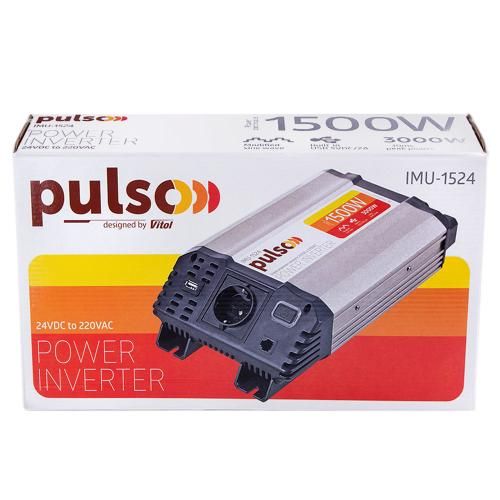 Преобраз. напряжения PULSO/IMU-1524/24V-220V/1500W/USB-5VDC2.0A/мод.волна/клеммы (IMU-1524) IMU-1524 фото