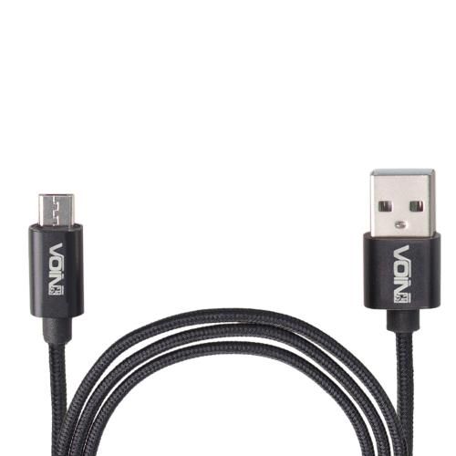Кабель VOIN USB - Micro USB 3А, 1m, black (швидка зарядка/передача даних) (CC-1801M BK) CC-1801M BK фото