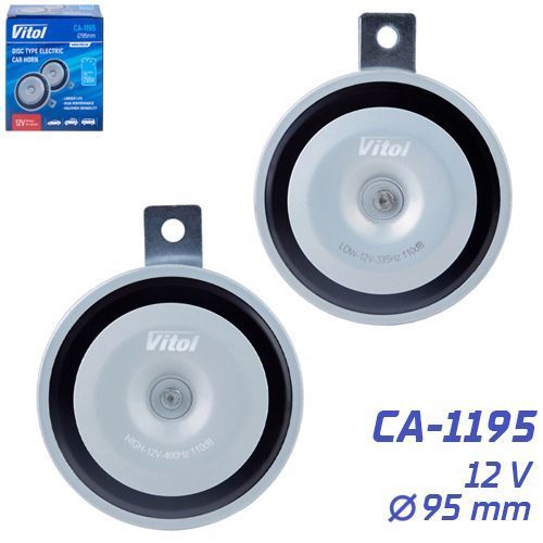 Сигнал електромагнітний дисковий CA-1195/VITOL/12V/D=95mm CA-1195 фото товару