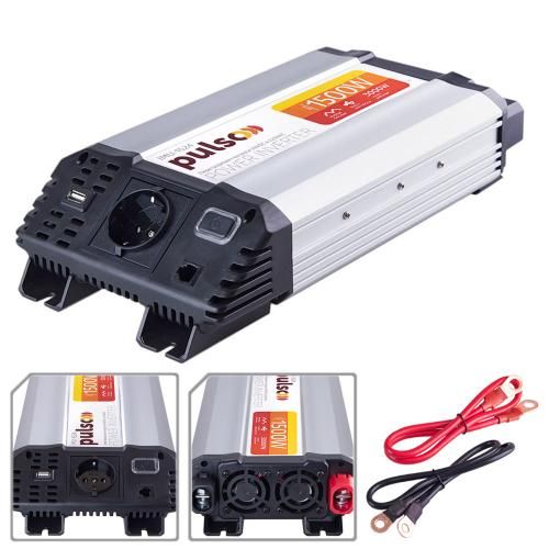 Преобраз. напряжения PULSO/IMU-1524/24V-220V/1500W/USB-5VDC2.0A/мод.волна/клеммы (IMU-1524) IMU-1524 фото