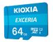 Карта пам`ятi MicroSDXC 64GB UHS-I Class 10 Kioxia Exceria R100MB/s (LMEX1L064GG2) + SD-адаптер LMEX1L064GG2 фото 2