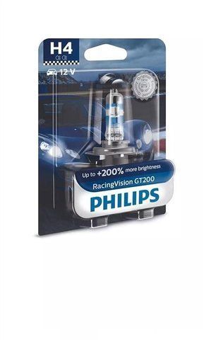 Автолампа галогенова H4 12V 60/55W P43T-38 RACINGVISION GT200 - НА 200% ЗБІЛЬШЕНИЙ СВІТЛОВИЙ ПОТІК 1ШТ. BLISTER 12342RGTB1 фото товара
