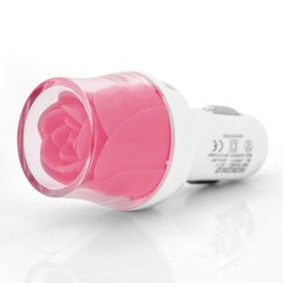 АЗУ NOKOKO Flower, 12V-USB, 5-5.5V, 2*USB, 10W, 2,1А, Pink, Пакет Q50 YT-CCNF-P фото