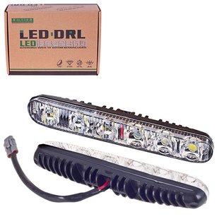 Фари дод./денного світла XS-006 DRL 16 6LED/4W/12V/пластик/190*26мм/ з поворотом бiгучий 10453 (XS-0 XS-006 фото