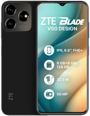 Смартфон ZTE Blade V50 Design 8/128GB Dual Sim Black Blade V50 Design 8/128GB Black фото