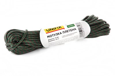 Мотузка плетена 5мм, 20м зелена UNIFIX 699580 фото