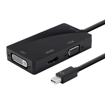 Конвертер mini Display Port (тато) на HDMI / VGA / DVI (мама) 30cm, Black, 4K / 2K, Пакет YT-C-mnDP(M)/HDMI/VGA/DVI фото