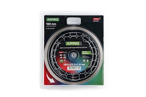 Диск алмазний по бетону Кераміка Ультра 180х1.4х22.22мм 22-24% APRO PRO 830081 фото товару