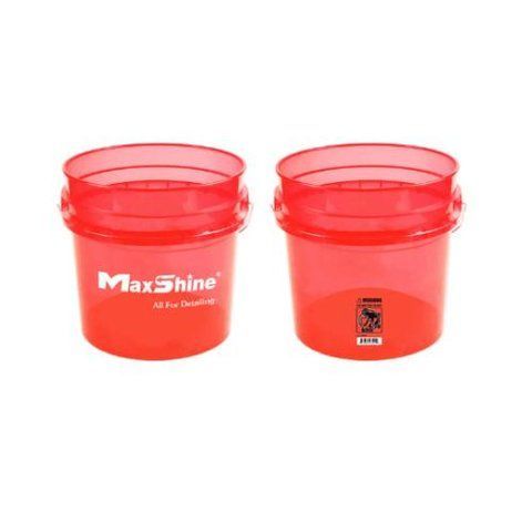 Ведро для мойки прозрачное красное MaxShine Detailing Bucket, 13л MSB001-R фото товара