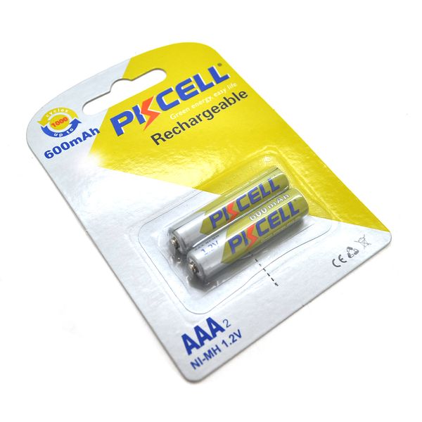 Акумулятор PKCELL 1.2V AAA 600mAh NiMH Rechargeable Battery, 2 штуки в блістері ціна за блістер, Q12 PC/AAA600-2BR фото