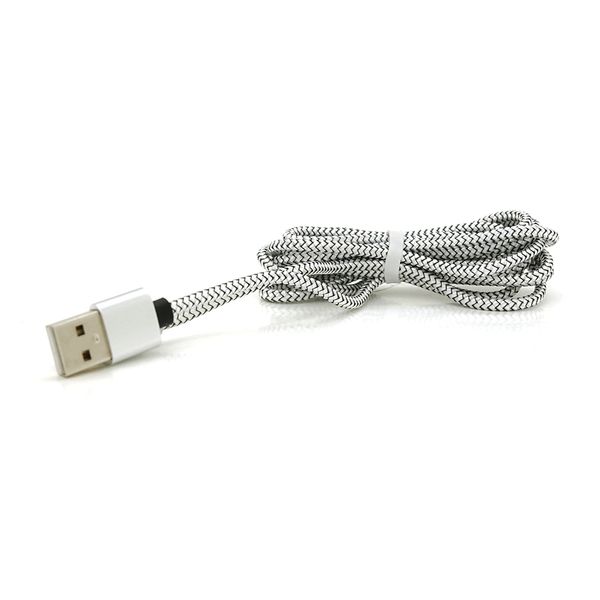 Магнітний кабель PiPo USB 2.0 /Lighting, 2m, 2А, тканинна оплетка, броньований, знімач, Silver, BOX 18169 фото