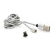 Магнітний кабель PiPo USB 2.0 /Lighting, 2m, 2А, тканинна оплетка, броньований, знімач, Silver, BOX 18169 фото 2