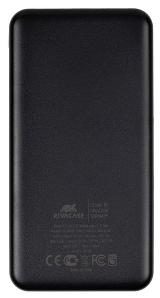 Універсальна мобільна батарея Rivacase Rivapower 10000mAh Black (VA2532) RIVAPOWER VA2532 (Black) фото