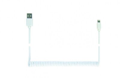 Кабель Cablexpert USB - Lightning (M/M), спіральний, 1.5 м, білий (CC-LMAM-1.5M-W) CC-LMAM-1.5M-W фото