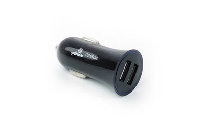 Автомобільний зарядний пристрій 2 USB (12 / 24V - 5V 2,1A) чорний 12 Atelie 951804 фото