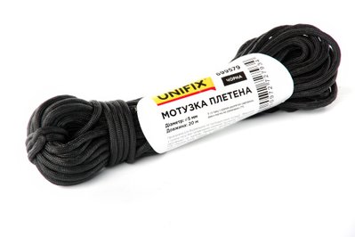 Мотузка плетена 5мм, 20м чорна UNIFIX 699579 фото