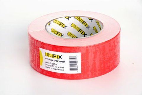 Стрічка клейка армована помаранчева 50мм*50м UNIFIX ARM-5050OR фото товару