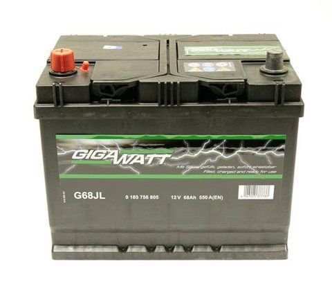 Акумулятор GIGAWATT ASIA ЛІВ [+] 12V 68AH 550A 261*175*220 0185756805 фото товару