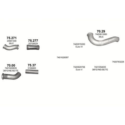 Труба проміжна Polmostrow (70.29) - (Renault Premium ; Kerax) 70.29 фото товара