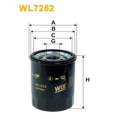 Фільтр оливи Alfa Romeo; Citroen; Fiat 500 II, Albea, Brava, Bravo, Bravo II, Doblo I/ Wix Filters (WL7252) WL7252 фото товару