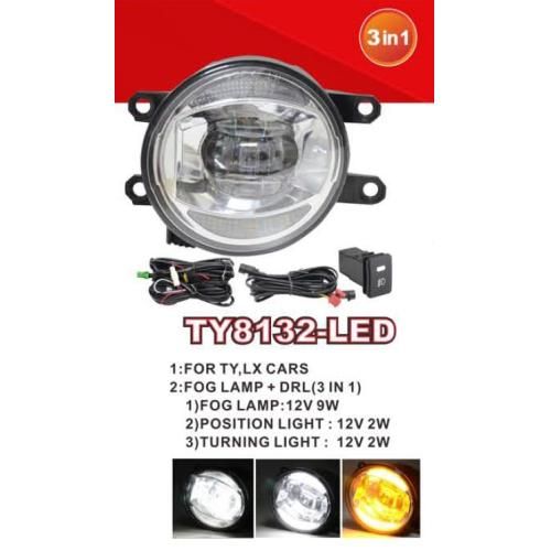 Фари дод. модель Toyota Cars/TY-8132L/FOG-12V9W900Lm+DRL-2W+Turn-2W/eл.проводка (TY-8132-LED 3в1) TY-8132-LED 3в1 фото