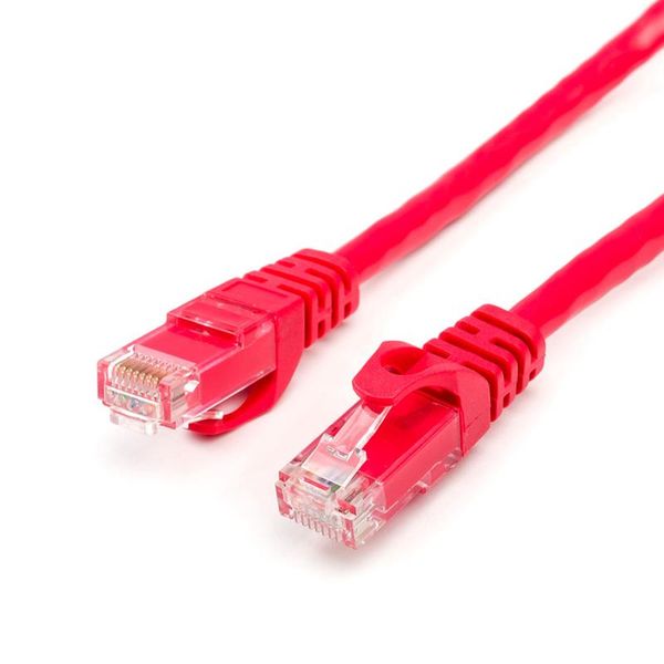 Патч-корд UTP Atcom RJ45, Cat.6, мідь, 3 м, червоний 9216 фото