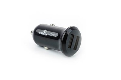 Автомобільний зарядний пристрій 2 USB (12/24V - 5V 2,1A) чорний КОМПАКТ 12 Atelie 951802 фото