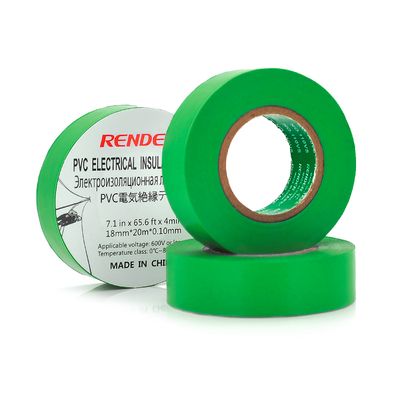 Ізолента RENDER 0,10 мм * 18 мм * 20 м (зелена), temp:-10 +80 ° С, 2000V, розтяж-180%, міцність 20Н / см, Агдезія 0,42 кг / 25мм, 10 шт. в уп. ціна за упак. 0,10мм*18мм*20м фото