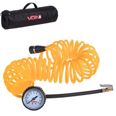 Шланг воздушный "VOIN" VP-104 спиральный 7,5м с манометром/дефлятор/сумка (VP-104) VP-104 фото