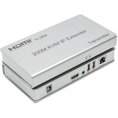 Подовжувач HDMI сигналу PowerPlant HDMI 1080P/60hz, до 200м, через CAT5E/6 (HDES200-KVM) (CA912940) CA912940 фото